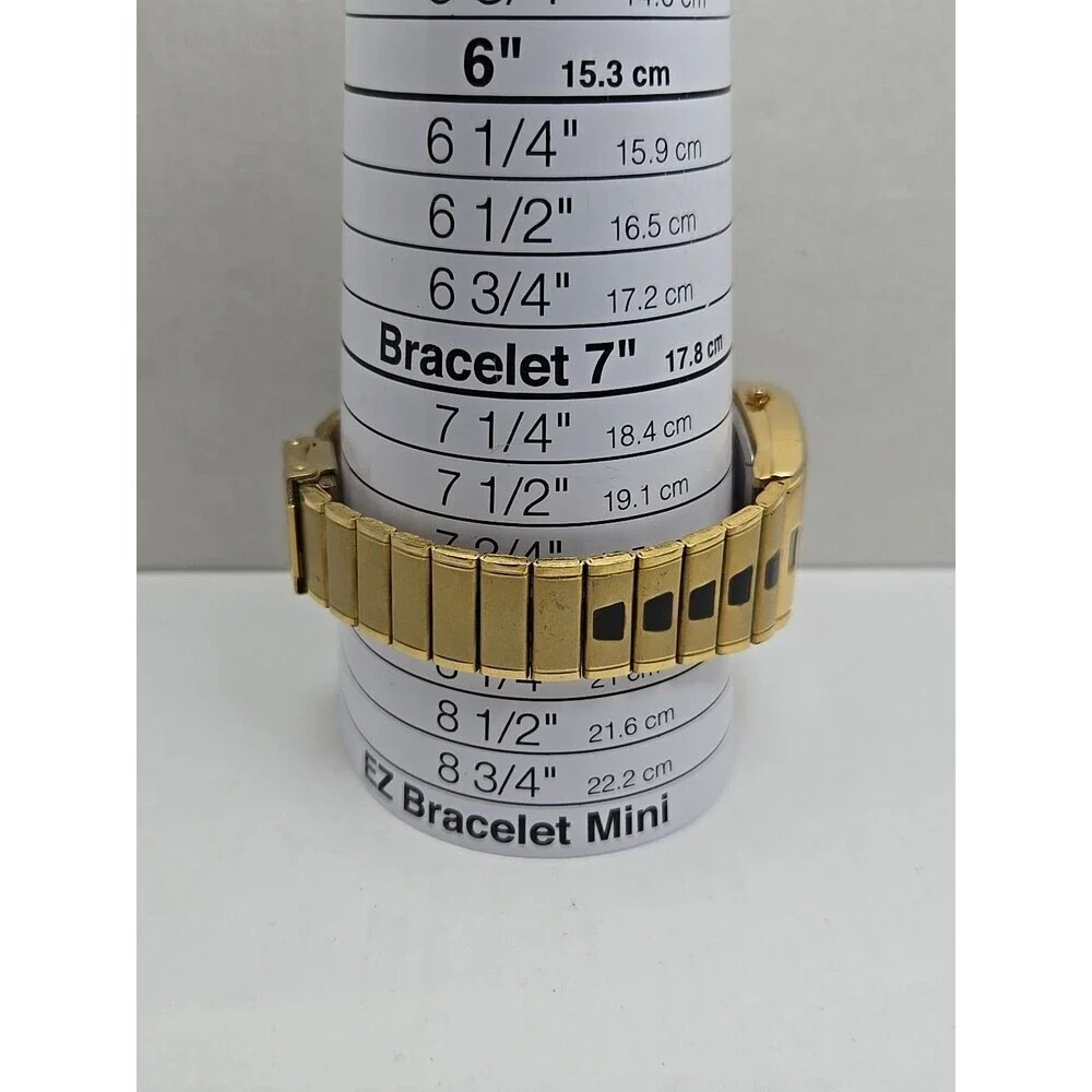 Swiston SW2001M Mens 18K Electro Plated Gold Crystal Tank Watch New Battery